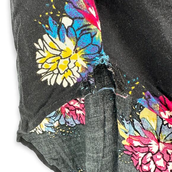 TORRID | Size 1X/2X | 100% Rayon Black Floral Shirttail Kimono Cardigan Duster - Picture 8 of 8